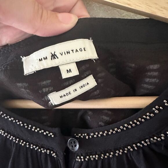 MM Vintage Beaded Embroidered Black Shift Dress Size M - Picture 3 of 7